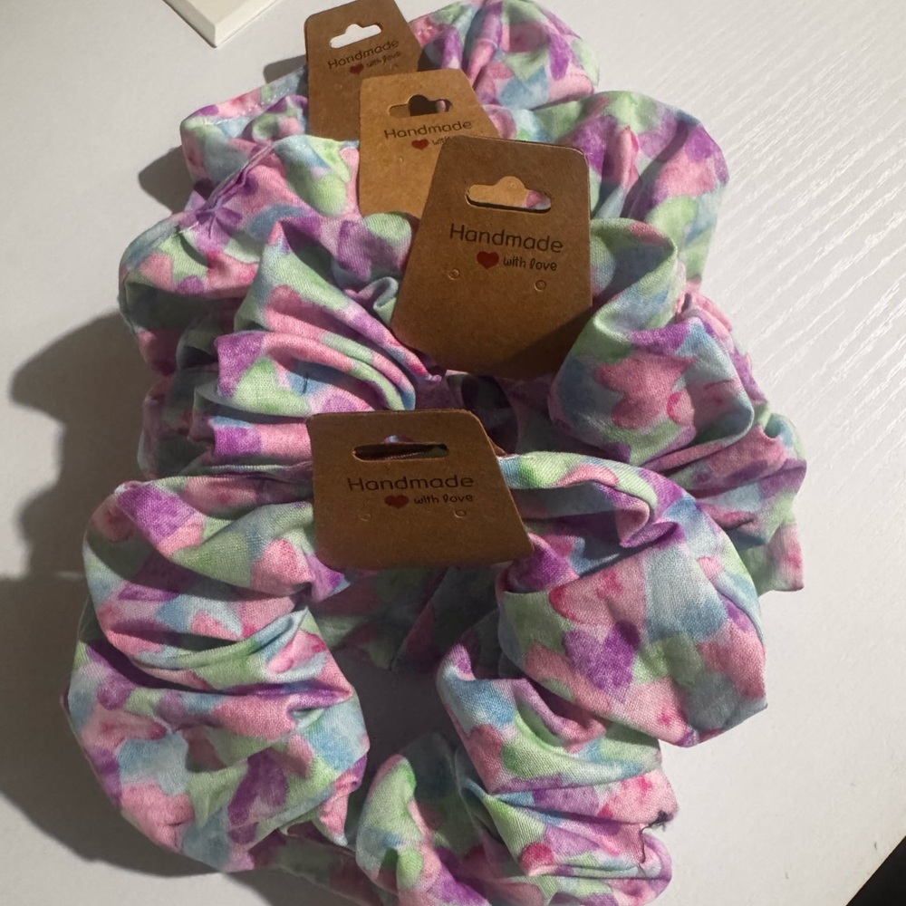 Handmade Multicolor Scrunchies Set